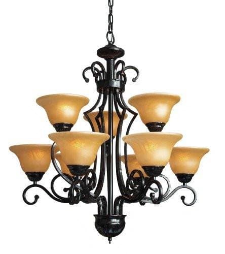 Wrought iron chandelier lighting chandeliers h30" w28" 9 lights