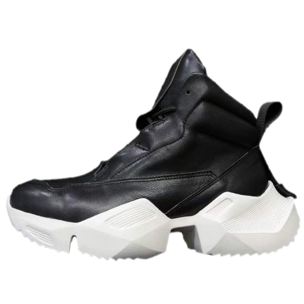 UnknownMan Leather Heighten Fashion Sneakers Casual Boots Lace-Up Shoes