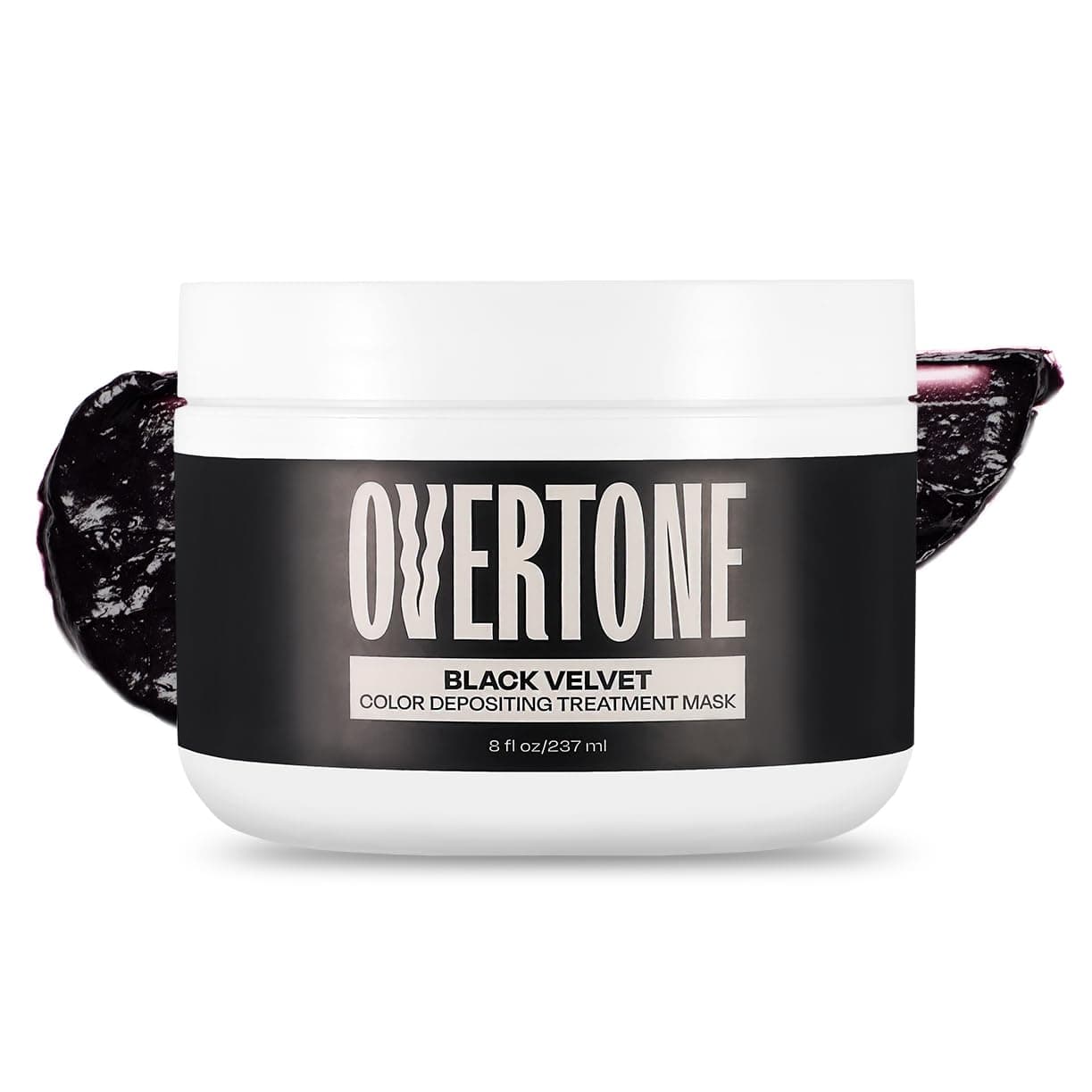 Overtone Semi Permanent Hair Color Conditioner, Black Velvet, 8 oz, Nourishing, Damage-Free, Color Depositing Mask for All Hair Types with Shea Butter & Coconut Oil, Vegan & Cruelty-Free