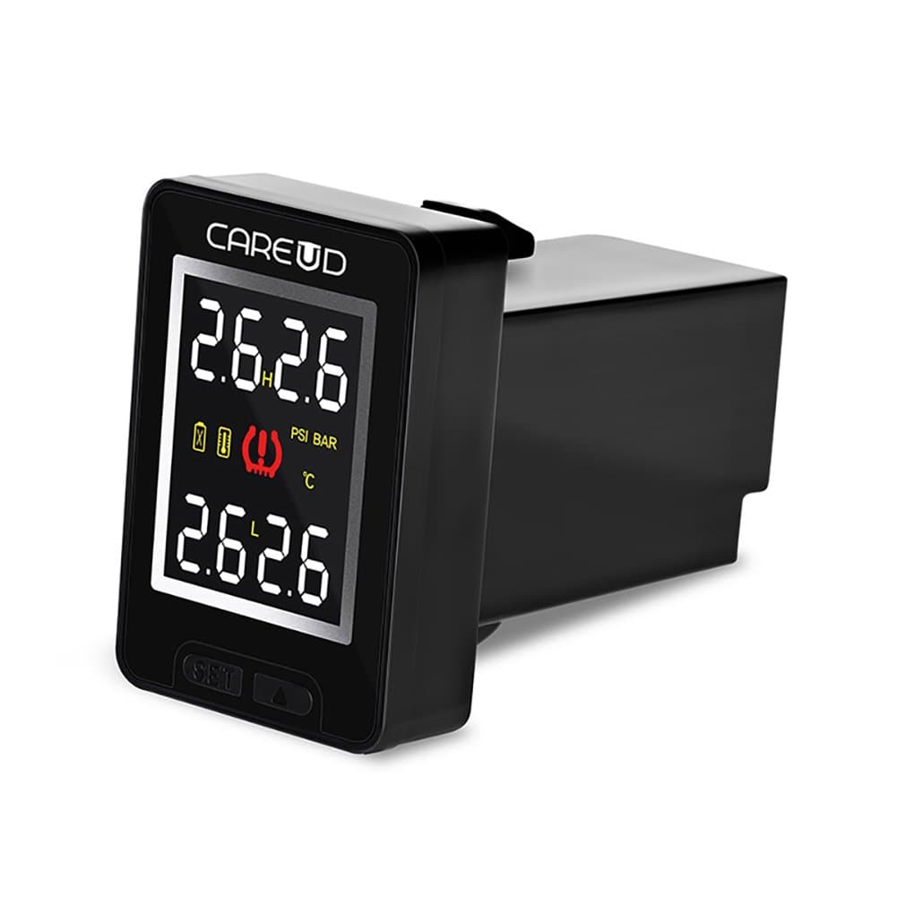 U912 Tire Pressure Monitor System TPMS Real Time Pressure Temperature Monitoring 4pcs RF Sensors Internal/External Default Slot 5 year Battery (W/4pcs internal sensors, For Toyota)