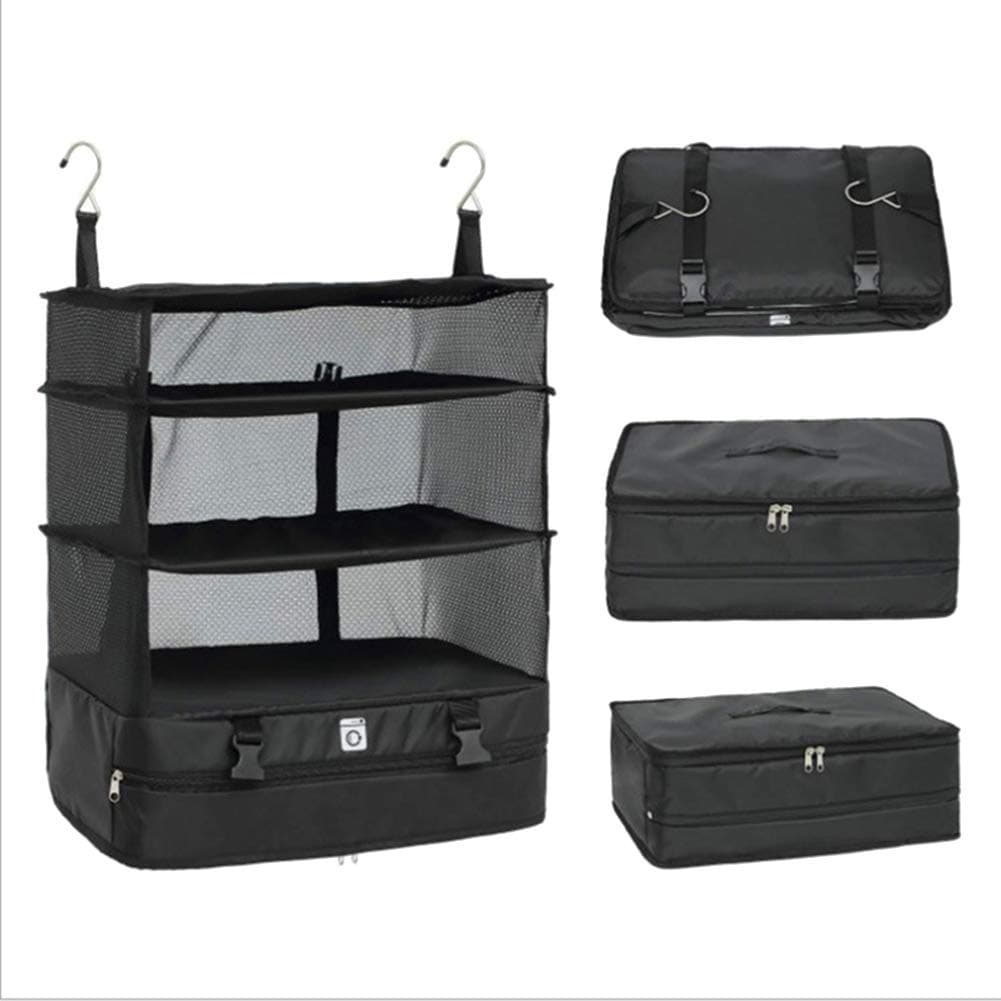 Tjackson Wardrobe Storage Hanging Bag 3 Layer Portable Clothes Shoes Rack Holder Organizer for Travel
