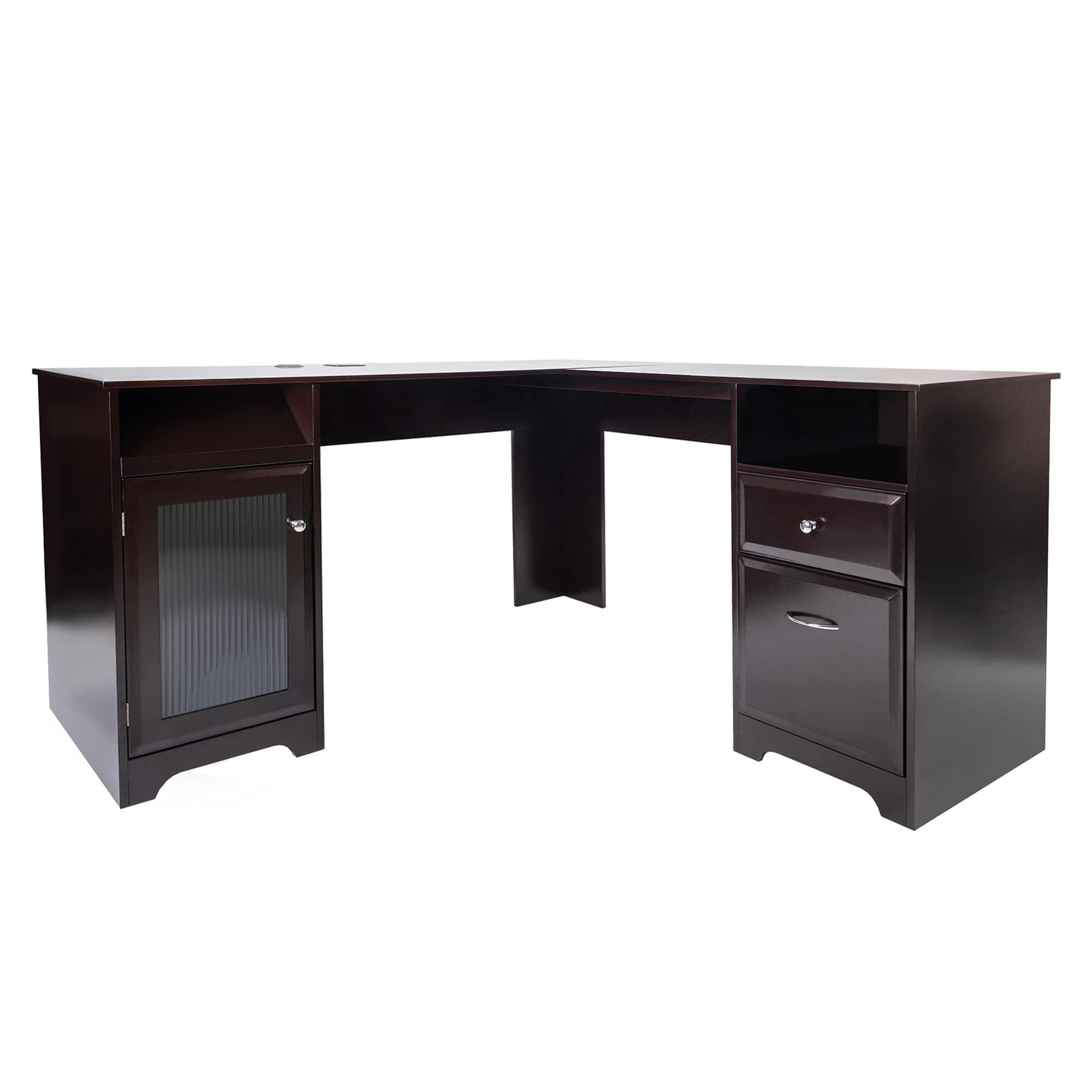 L Shaped Computer Desk with Drawers