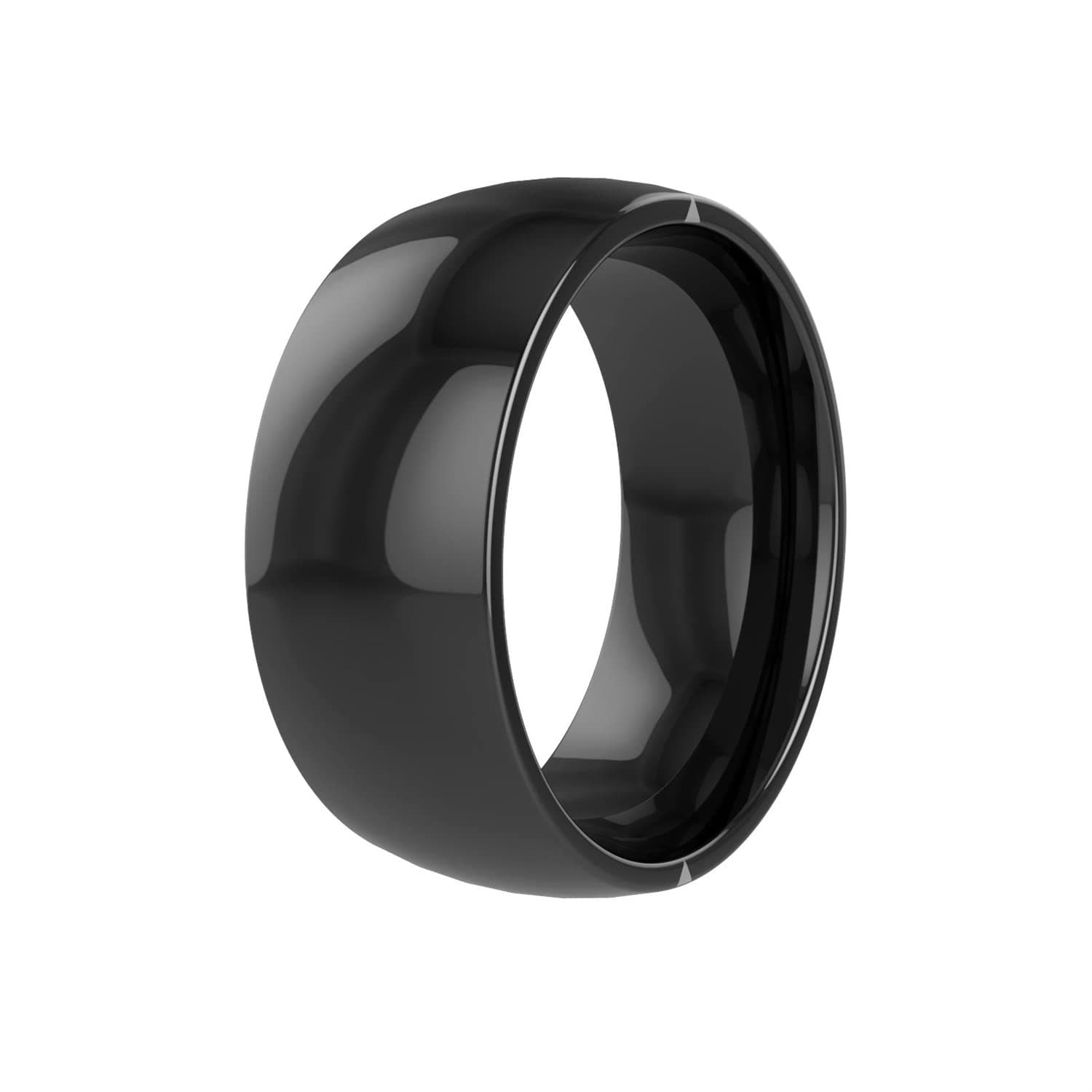 CatXQ Smart Ring Compatible with IOS Android,2 NFC Safe Quick Trigger Instruction (Phone/Location/SOS),Support Simulation of 4 ID/IC Smart Cards,Waterproof,Ceramic Ring for Men Women (Size:8)