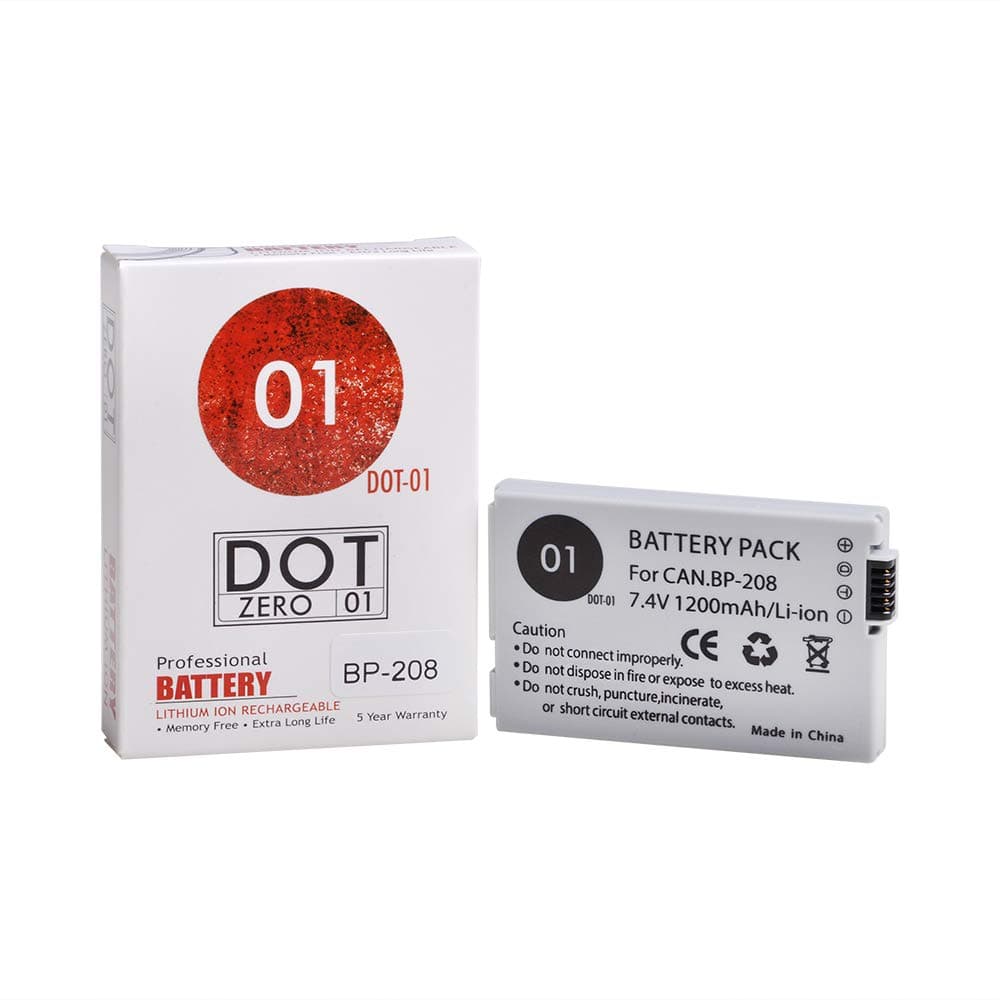 BP-208, BP-208DG DOT-01 Brand Replacement Battery for Canon DC 40, DC50, DC-10, DC 200, DC21, Elura 100, Optura S1, MVX Series Cameras(1 Pack, 1200mAh, 7.4V)