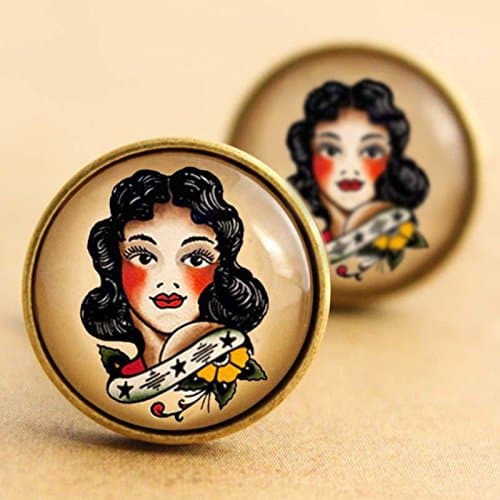 Sailor Jerry Pinup Girl Bronze Cufflinks