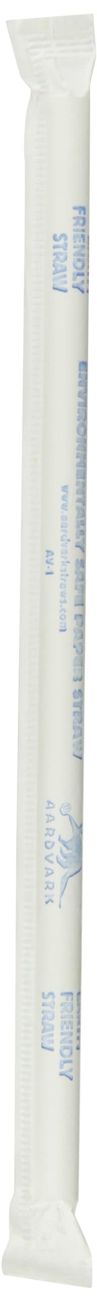 Aardvark 61500211 Wrapped Paper Giant Drinking Straw, 9/32" Diameter x 7-3/4" Length, White (8 Boxes of 300)