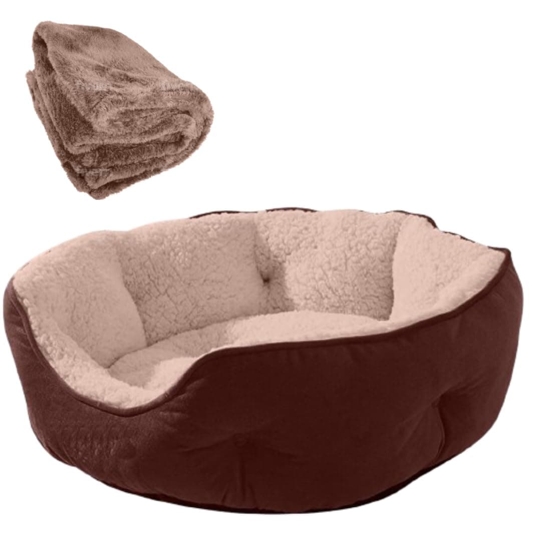 DRILLY Premium Fur Washable Dog/cat Bed with Blanket for Small |Medium | Large | Extra Large | XXL |XXXL |4XL Size Dogs | Cats | Puppy |pet | Rabbit | Persian cat | Indoor cat (3XL)