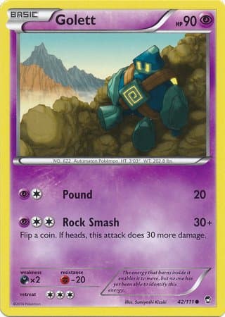 Pokemon - Golett (42/111) - XY Furious Fists