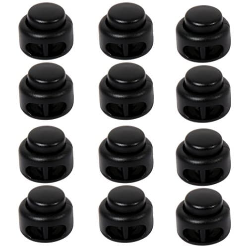 Oldhill Heavy Duty Spring-Stop Double Hole Cord Lock Drawstring Toggle - 12 Pack
