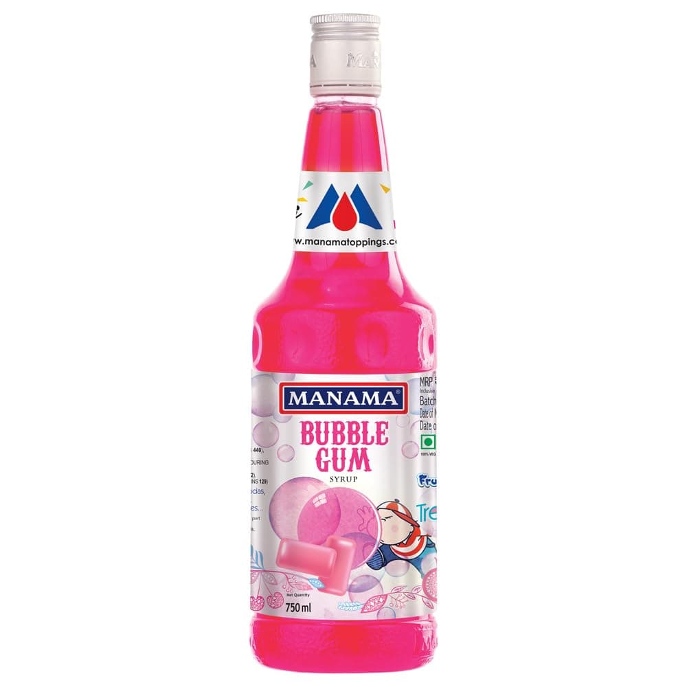 Bubble Gum Syrup | Mixer for Mocktails, Cocktails, Drinks, Juices, Beverages | Non Alcoholic Mix 750ML Bottle