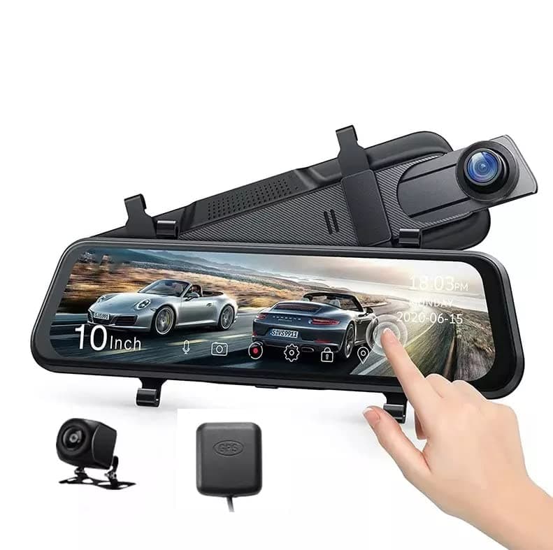 - Blackpool® 10-inch Touch IPS Screen Car DVR with 4K Ultra HD Resolution, Dual Camera Recording, Real-time Reverse Parking View, Loop Recording, G-Sensor, Motion Detection and Parking Monitor