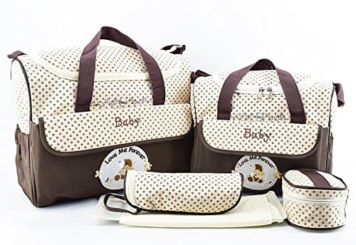 Set of 2 Baby Changing Bags + Baby Bottle Bag + Lunch Kit + Waterproof Mat to Exchange The Compact Layers Ideal for Traveling