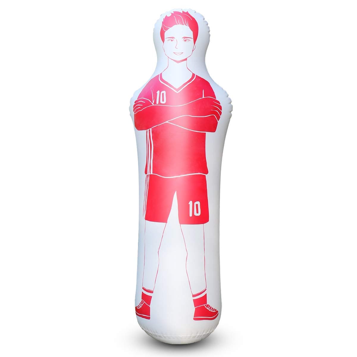 SUNSHINE-MALL Inflatable Soccer Dummy Goalkeepr Air Mannequin Free Kick Defender Wall Goalkeeper Defender Training for Children Adult (Red)