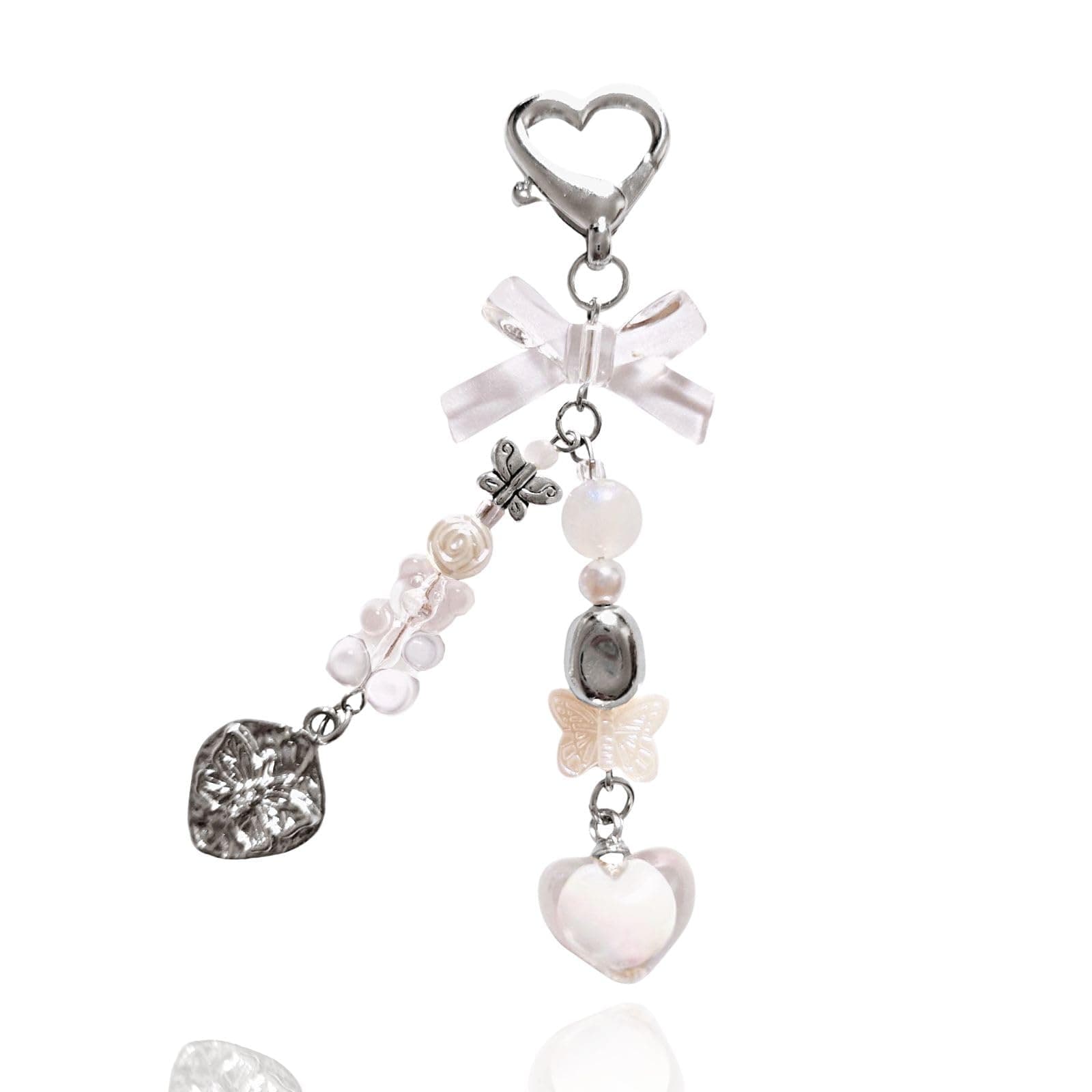 White Bear Y2K Aesthetic Accessories Gift Keychain Cute Love Heart Keyring for Women Bag Charms Pendant, Kawaii Jewelry Gifts