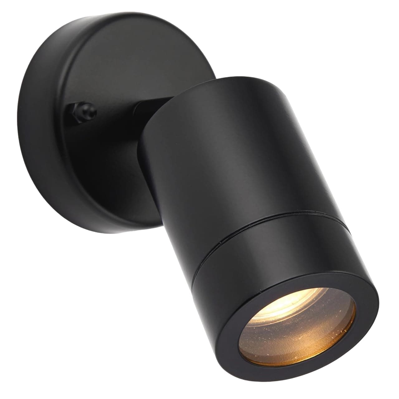 PALIN Matt Black Steel External Outdoor Security GU10 Adjustable Tilt Wall Spot Light IP44 Rated