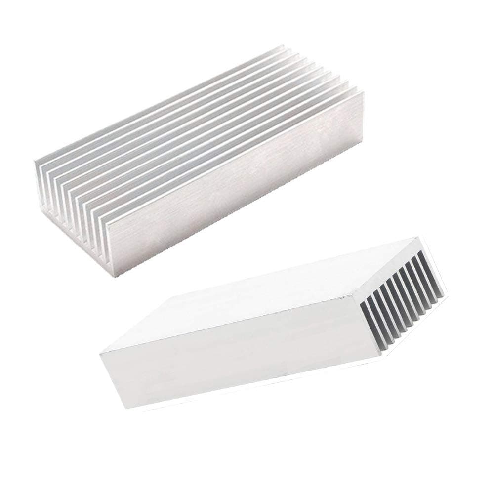 Aluminum Chipset Heatsink, 100mm (L) x40mm(W) x20mm (H) Heat Sink Cooling Fin for High Power Amplifier Transistor Semiconductor 2PCS