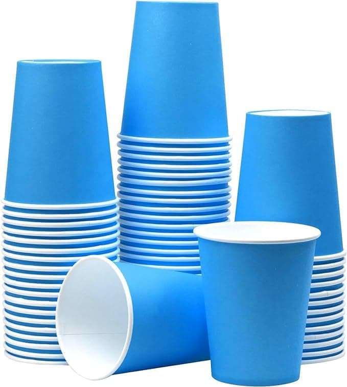 Blue Paper Cups, Kids Party Cups, Disposable Paper Cups for Birthday, Wedding, Party, Picnic, BBQ, Travel and Events – Pack of 20 pcs