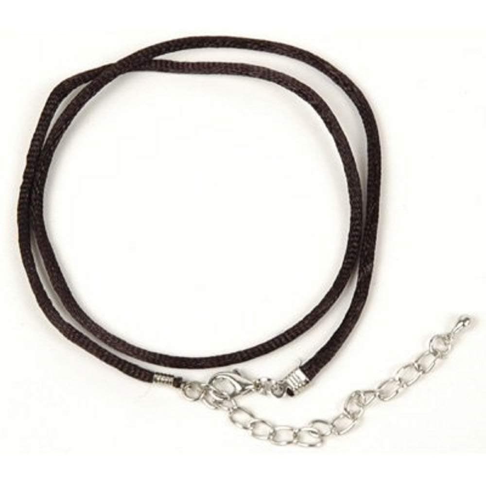 Necklace Cord For Pendants - Black Silk/Satin - 16"