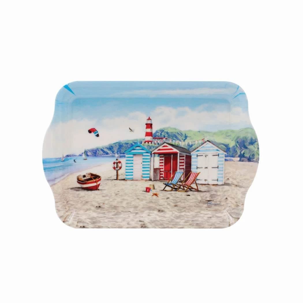 Macneil Sandy Bay Beach Huts Small Melamine Snack Crumb Tray Seaside Beach Theme
