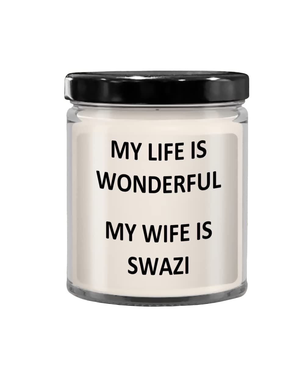 Gift for Swazi Husband Birthday Eswatini Soy Candle Wax Jar Vanilla Handmade
