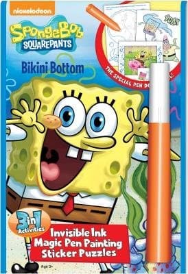 Sponge Bob Squarepants Invisible Ink Magic Pen Sticker & Puzzles