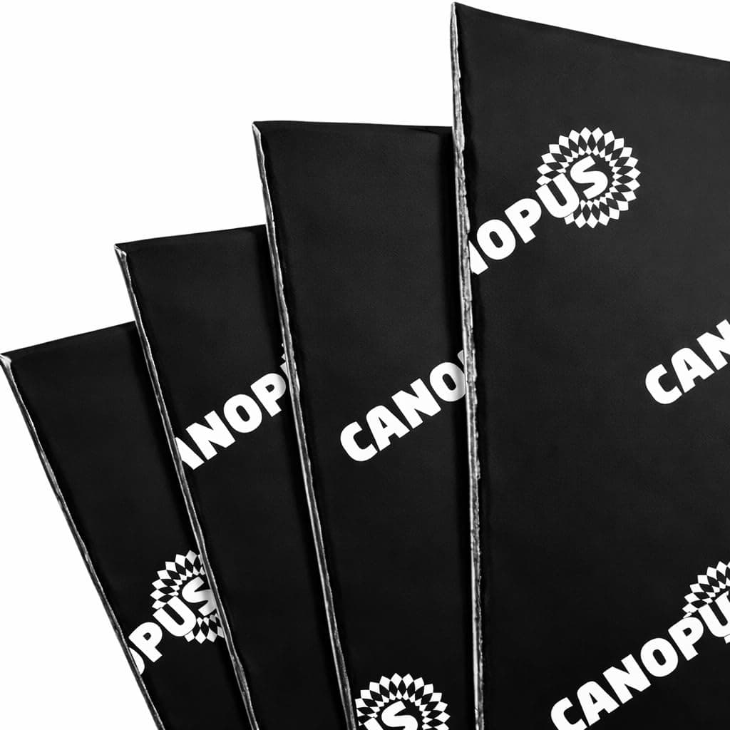 CANOPUS Car Sound Deadening Mat - 80 mil, 18 sqft, Butyl Sound Deadener for Trunk, Doors, Floor & Ceiling, Audio Dampening Material, Pack of 9 Sheets, Black