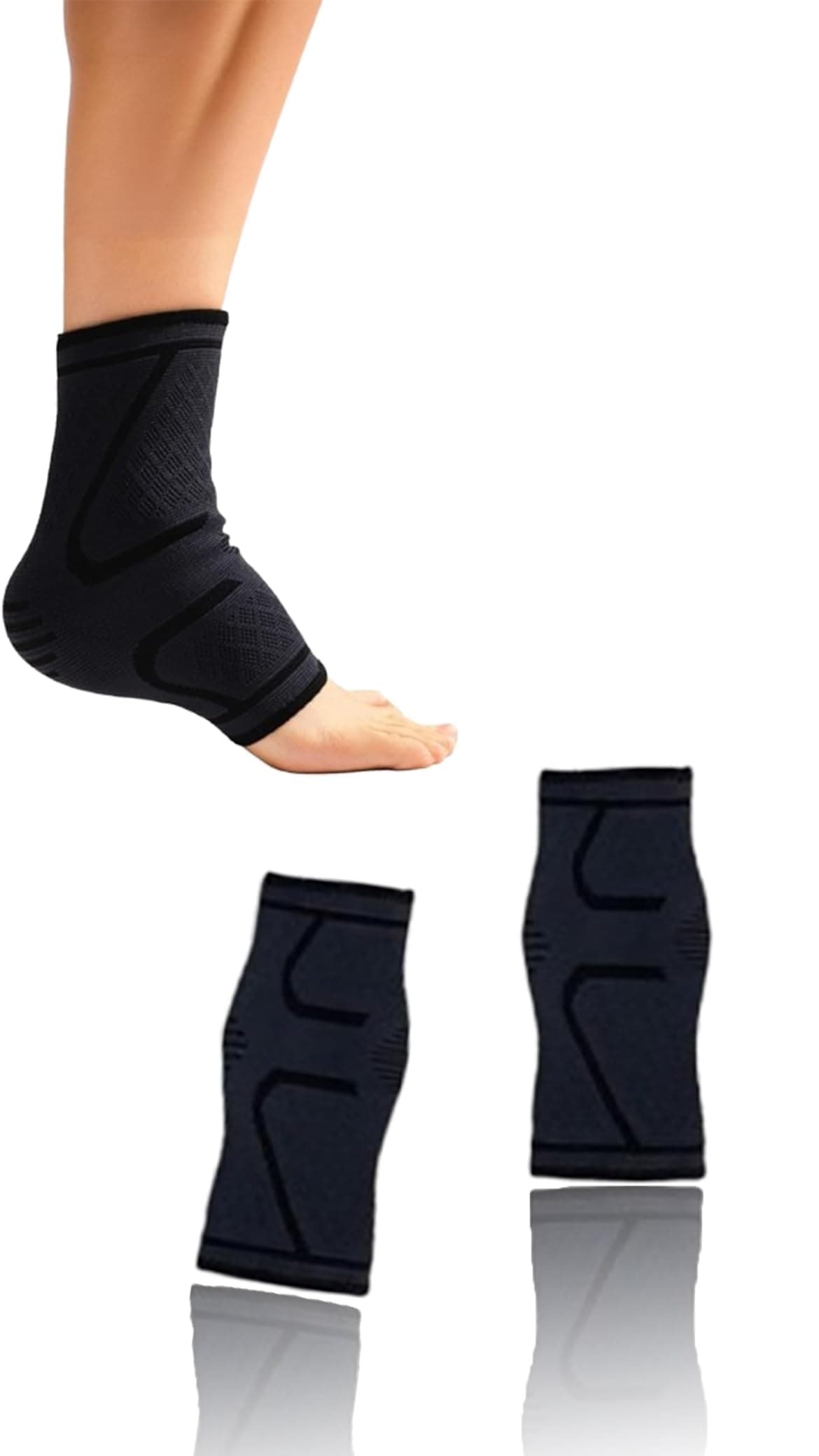 Sweet seven 1 Pair Ankle Compression Sleeve and support Socks for Plantar Fasciitis, Arch Support, Sprained Ankle, Tendonitis, Heel Spurs - Women & Men