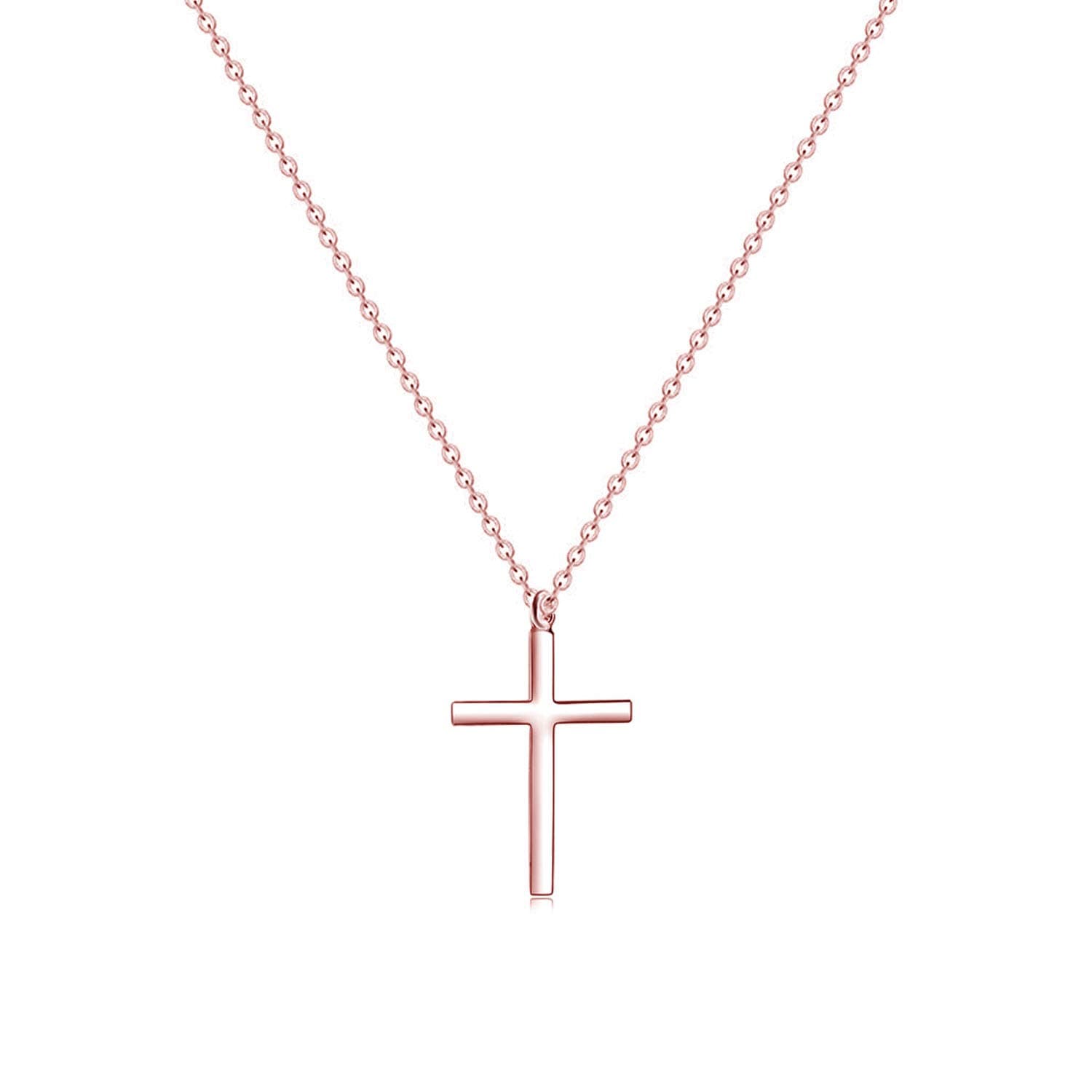 Cross Necklace for Women 18K Gold Plated Stainless Steel Delicate Tiny Cross Pendant Necklace Christian Religious Necklace