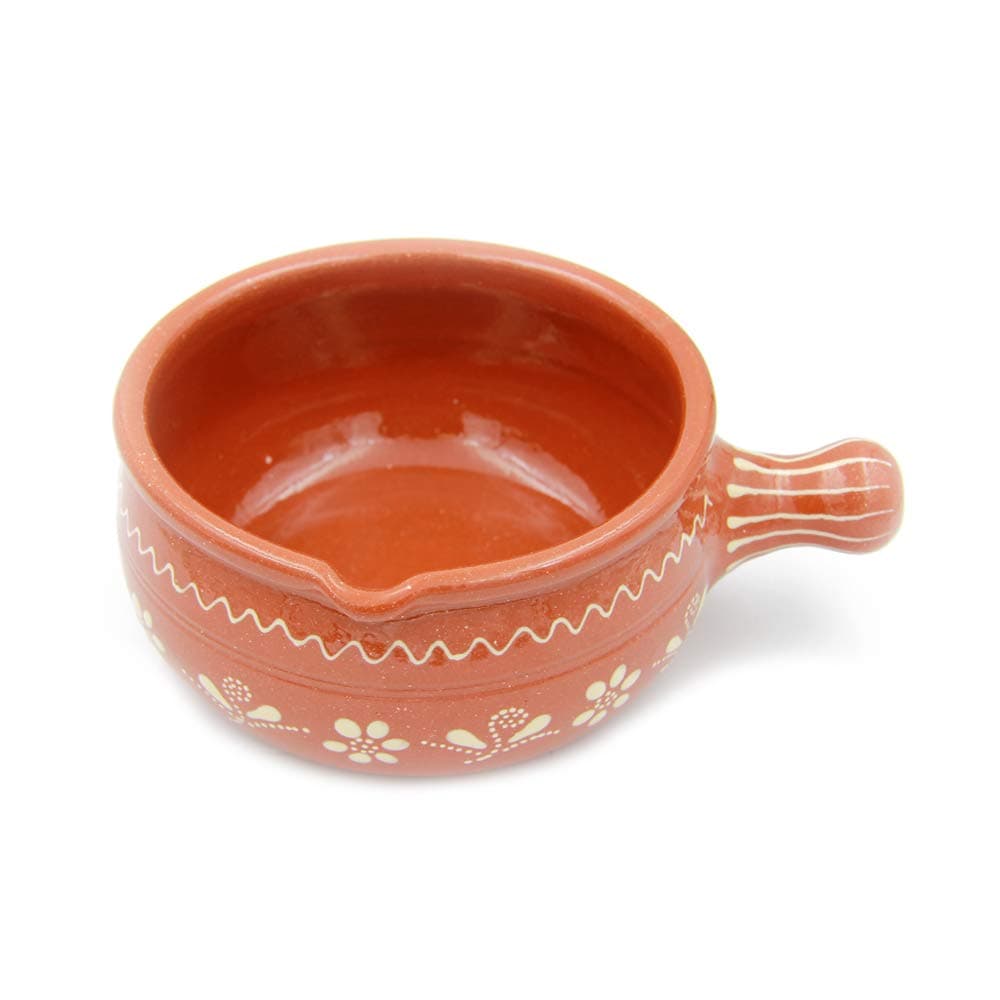 Traditional Portuguese Hand-painted Vintage Clay Terracotta Cooking Casserole Cazuela