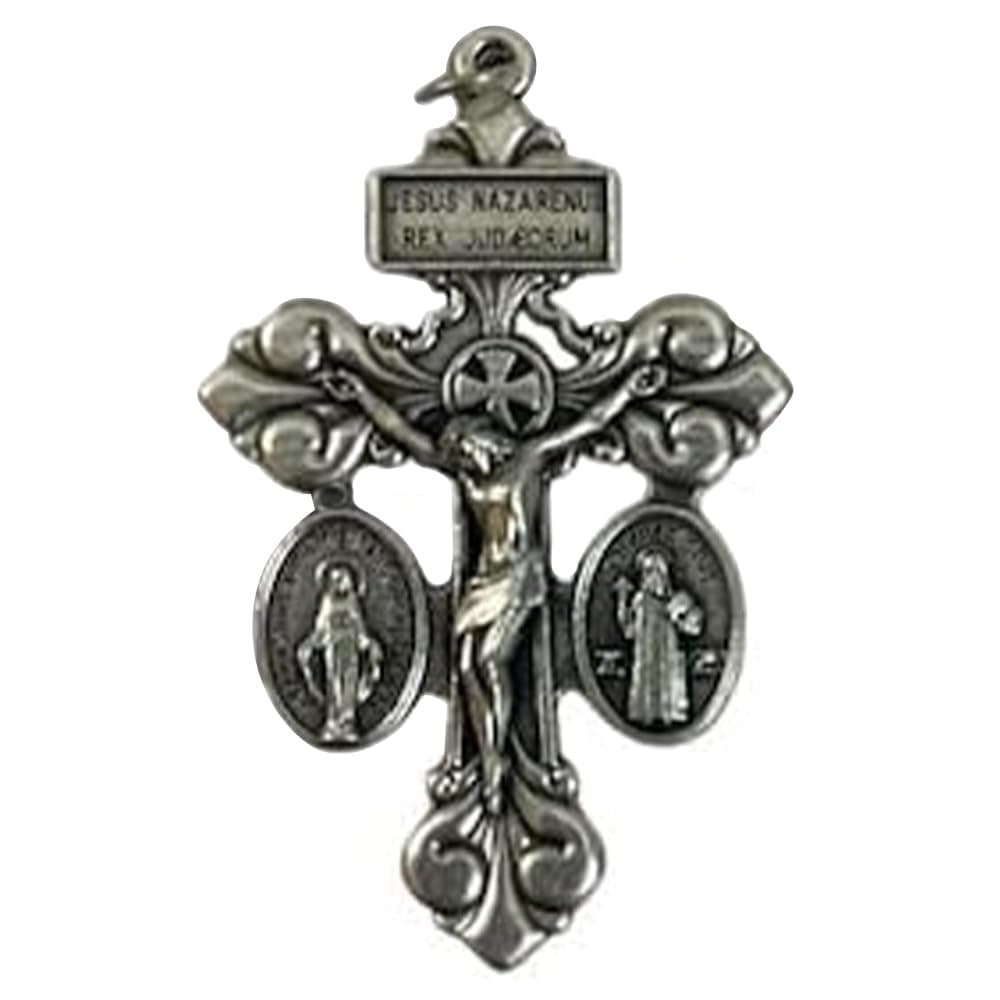 VILLAGE GIFT IMPORTERS Pardon Crucifix with St Benedict Medal and Miraculous Medal Triple Threat Crucifix Cross Made in Italy