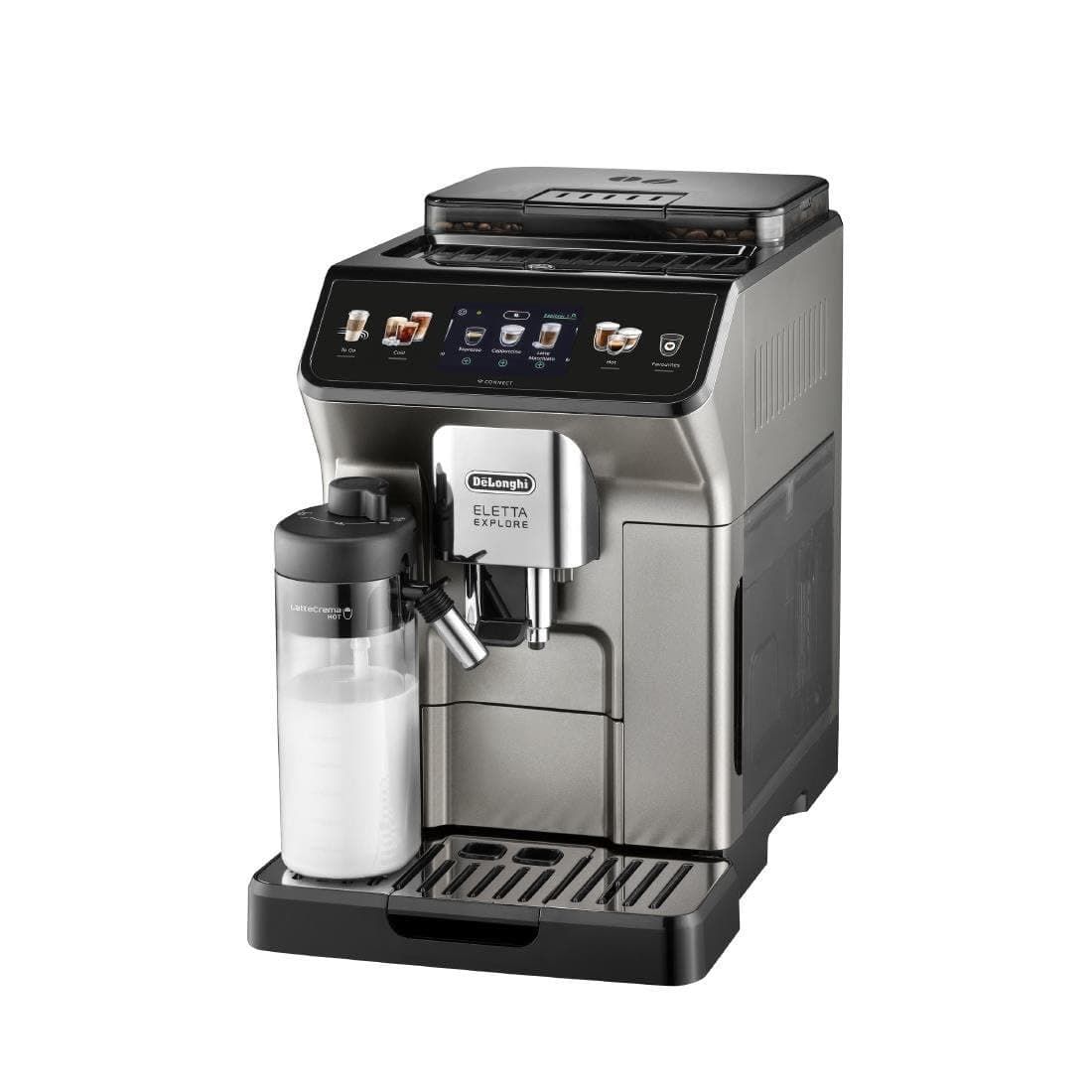 Delonghi De'Longhi Eletta Explore Cold Brew Bean-To-Cup Coffee Machine - Titanium, Silver