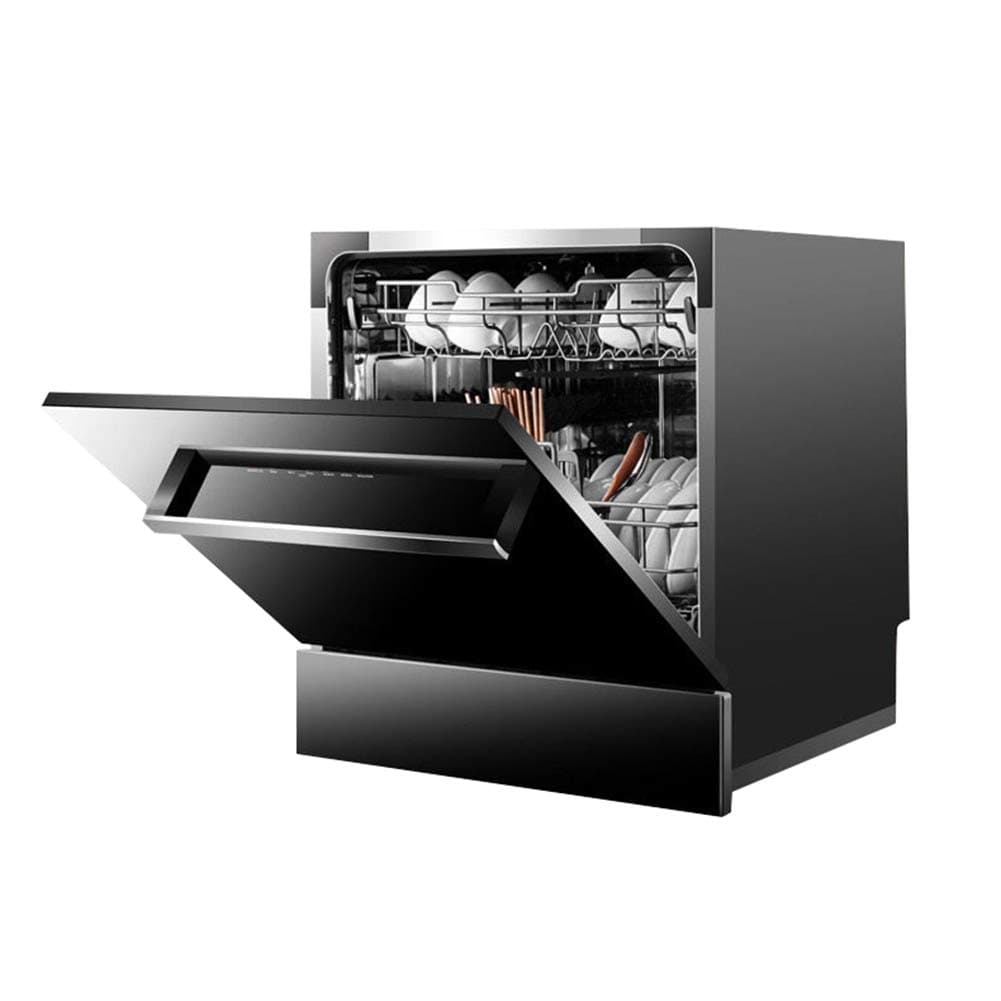 STBD-Countertop Portable Mini Dishwasher, Multi-Function Built-In Dishwasher, Small Family Kitchen W/ 8 Place Settings, Mute, Black / 1380w