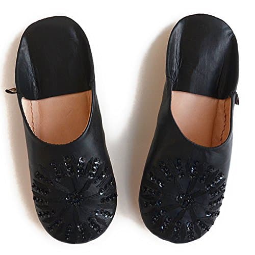 Dear Morocco Sequins Babouche // Black // M:US Women's 6" EU37 sheepski.