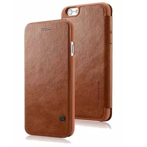 iPhone 6S Plus/iPhone 6 Plus Leather Case, NXET® G-Case Premium Gulort Leather Flip Cover Wallet Card Case (iPhone 6S Plus/6 Plus 5.5'', Brown)