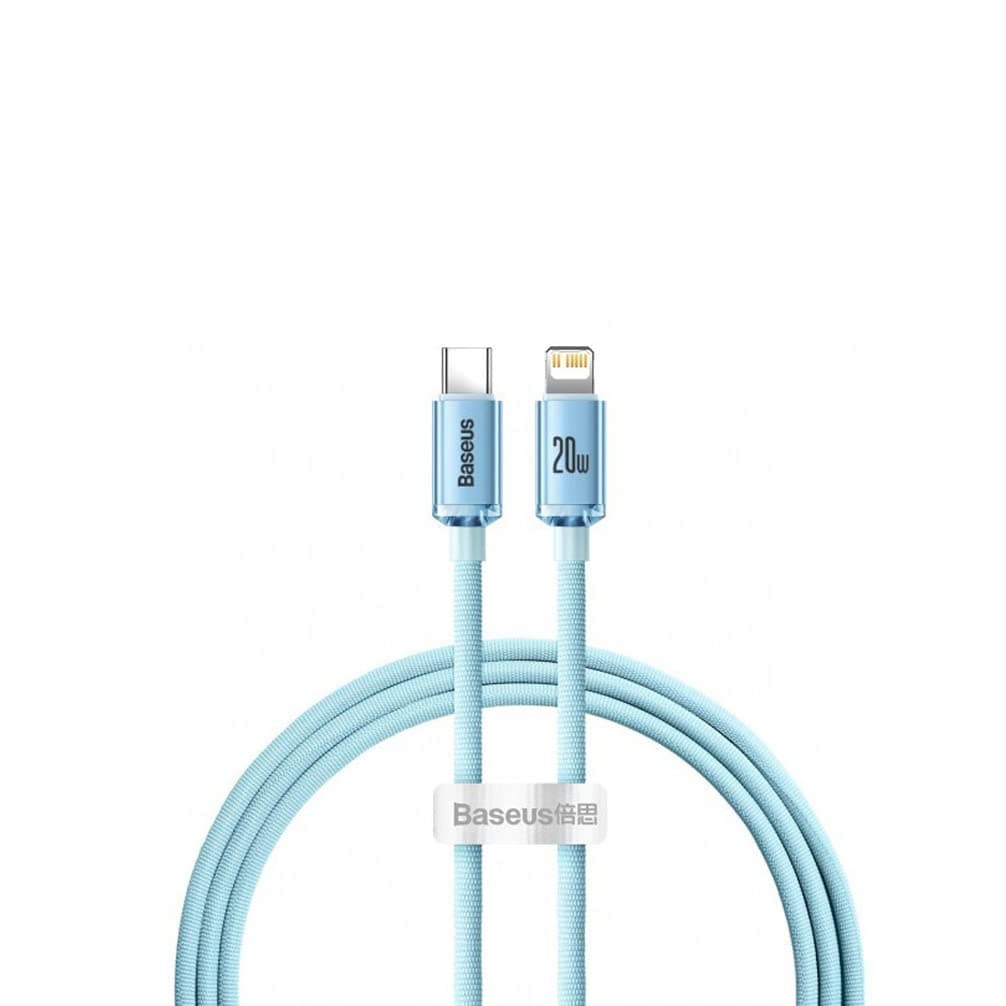 Baseus USB-C to Lightning Cable, for iPhone Fast Charger 20W, Braided Nylon Lightning Cable For iPhone 14/Pro Max/14 Pro/13/12 iPad, Airpods 1.2m Blue
