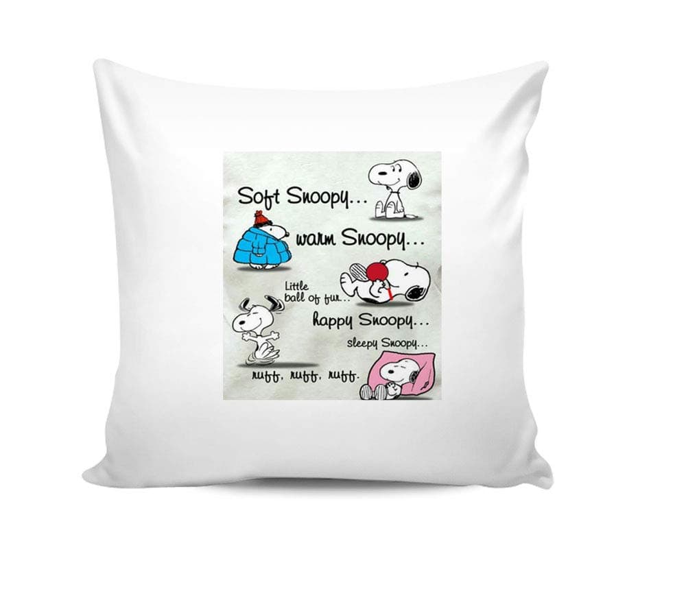 Khakee Soft Snoopy, Warm Snoopy Theme Cushion Cover (12x12 Inches)(with Filler)(hc-42)