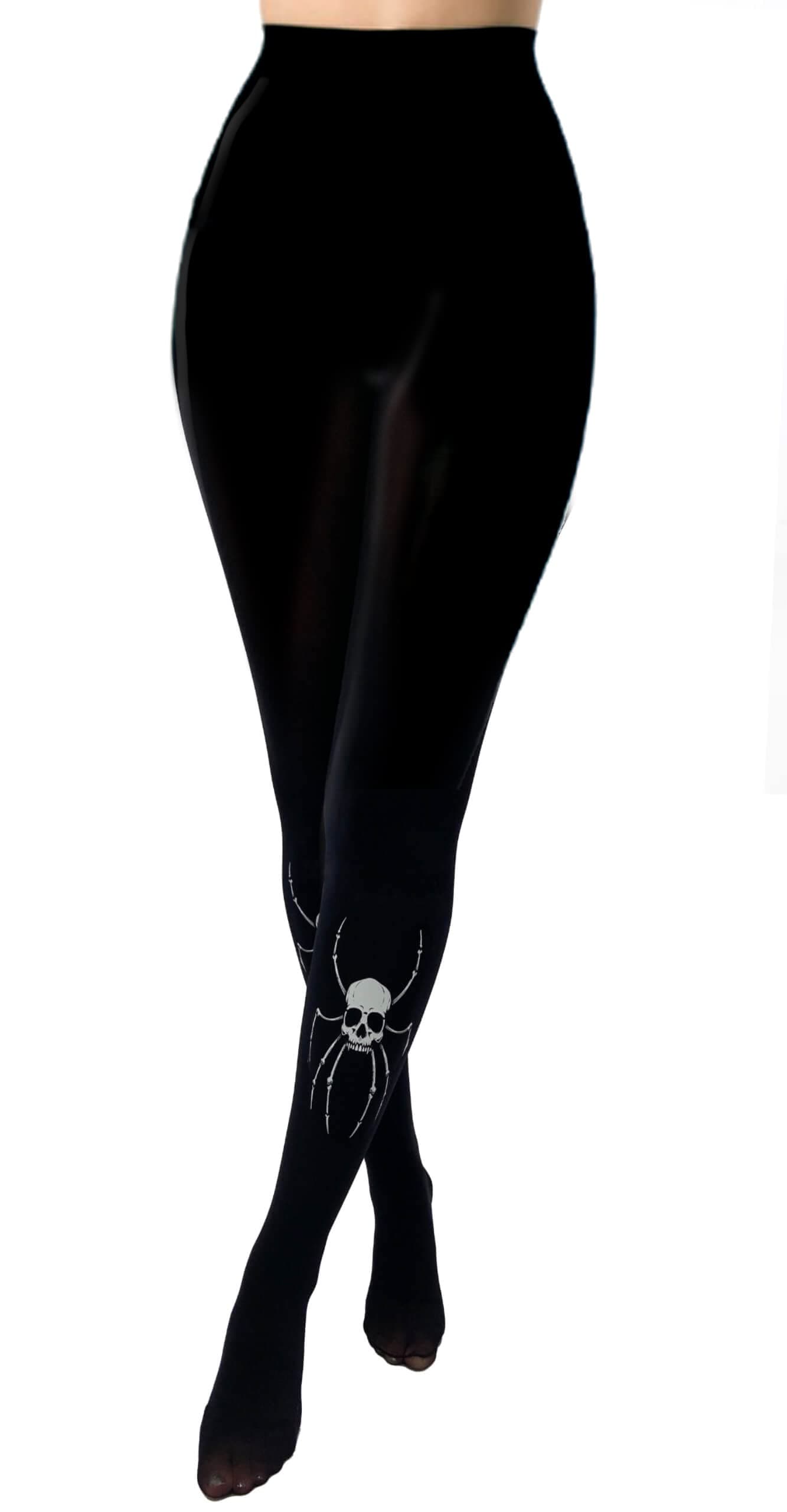 Ro RoxPamela Mann Spider Skeleton Opaque Tranfser Tights Hosiery Gothic Alternative