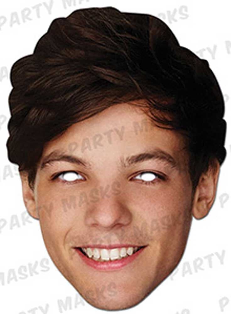 Empire Interactive One Direction – Louis Tomlinson Celebrity Mask Cardboard Mask Made Glossy Cardboard with Eye Holes and Elastic Band – 30 x 30 x 21 cm