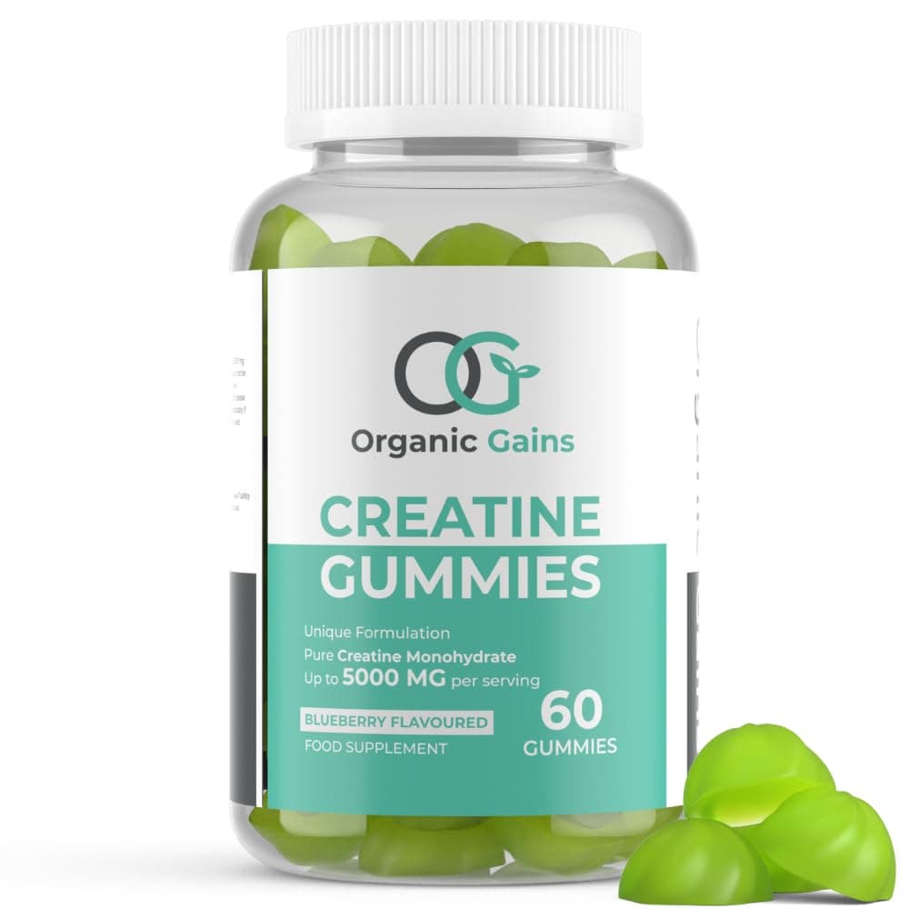 OG Creatine Monohydrate 5000mg Max Gummies - Natural Blueberry Flavour, Vegan, Energy Boost for Athletes - Premium Pre Workout for Men & Women, Superior Absorption, Formulated by Doctors