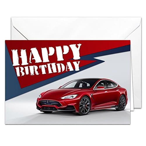 Tesla model X Birthday Card Large A5 with envelope for boyfriend, husband, dad, brother