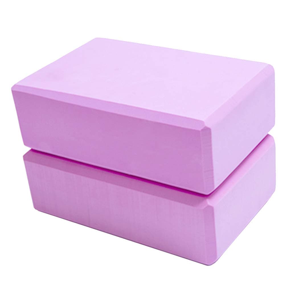 Set of 2 Yoga Blocks, EVA Foam Exercise Stones, Provides Stability, Balance and Support, Improves Strength, 9" x 6" x 3"