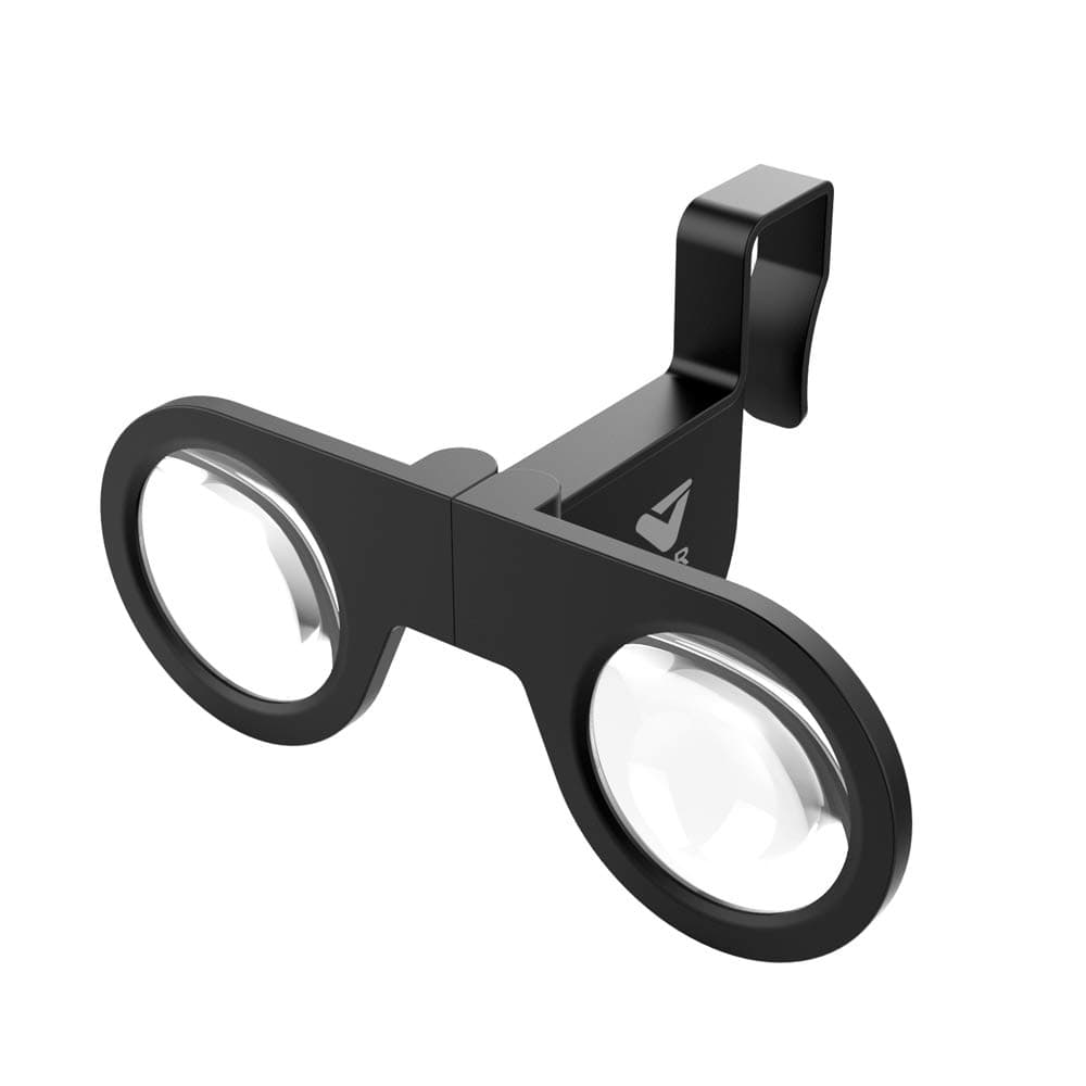 Updated VeeR Mini VR Goggles - Foldable Virtual Reality 3D Viewer Glasses with HD Lens for Android and iOS Smartphones, Black