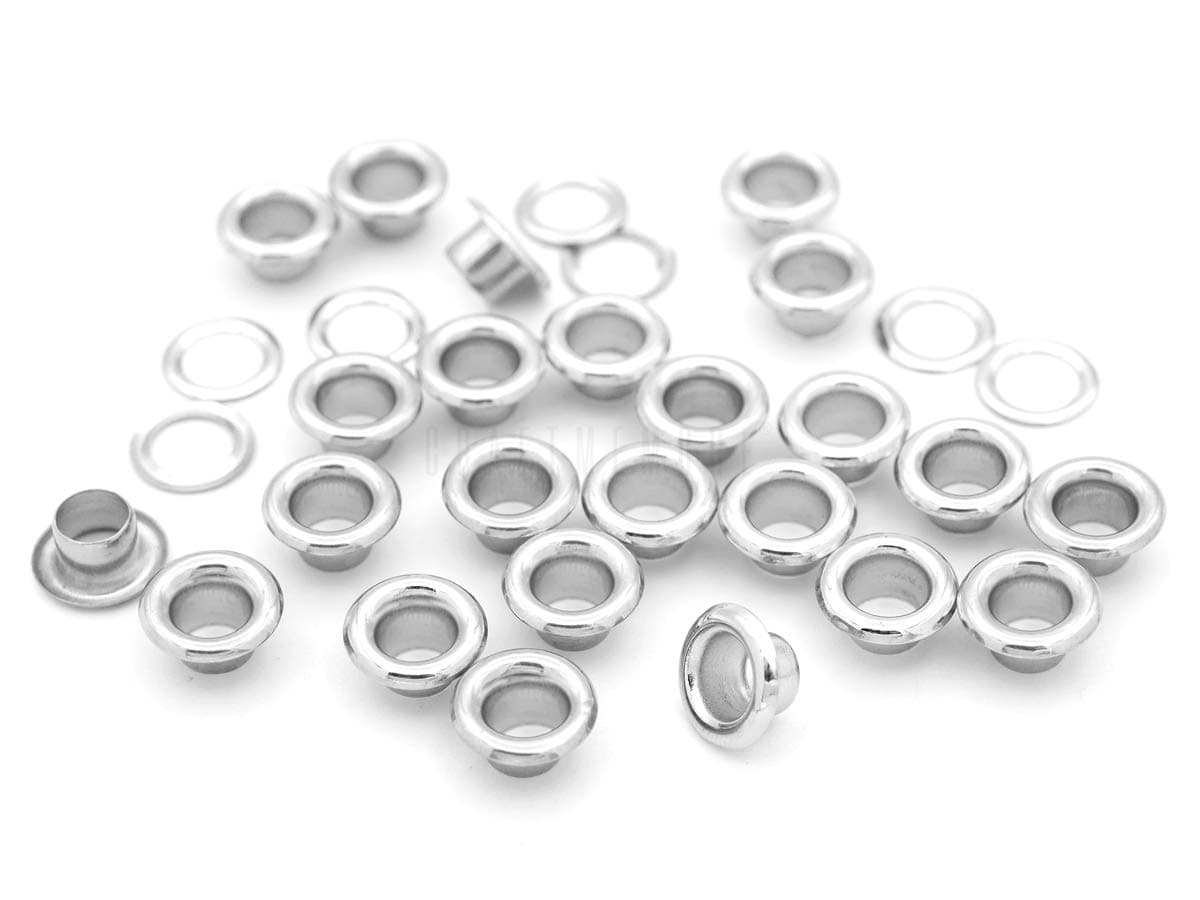 CRAFTMEMORE 100 PCS Quality Stainless Steel Grommets Eyelets for Clothing, Bead Cores, Canvas, Shoes (4 mm)