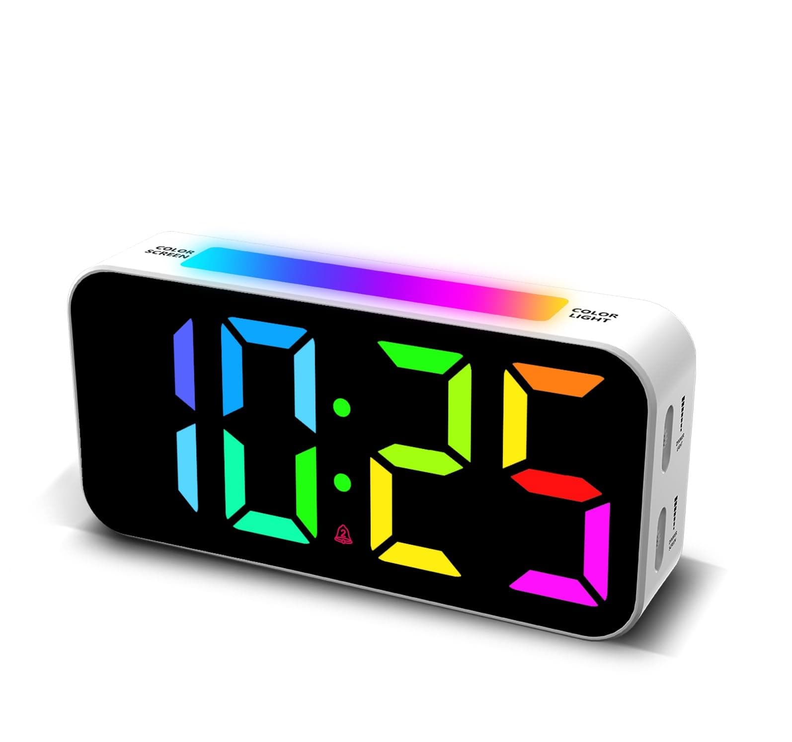Loud Alarm Clocks for Bedrooms Heavy Sleepers, Digital Bedside Clock with Night Light, Large Display, Dual Alarm, Snooze, Dimmable for Kids Teens Boys Girls
