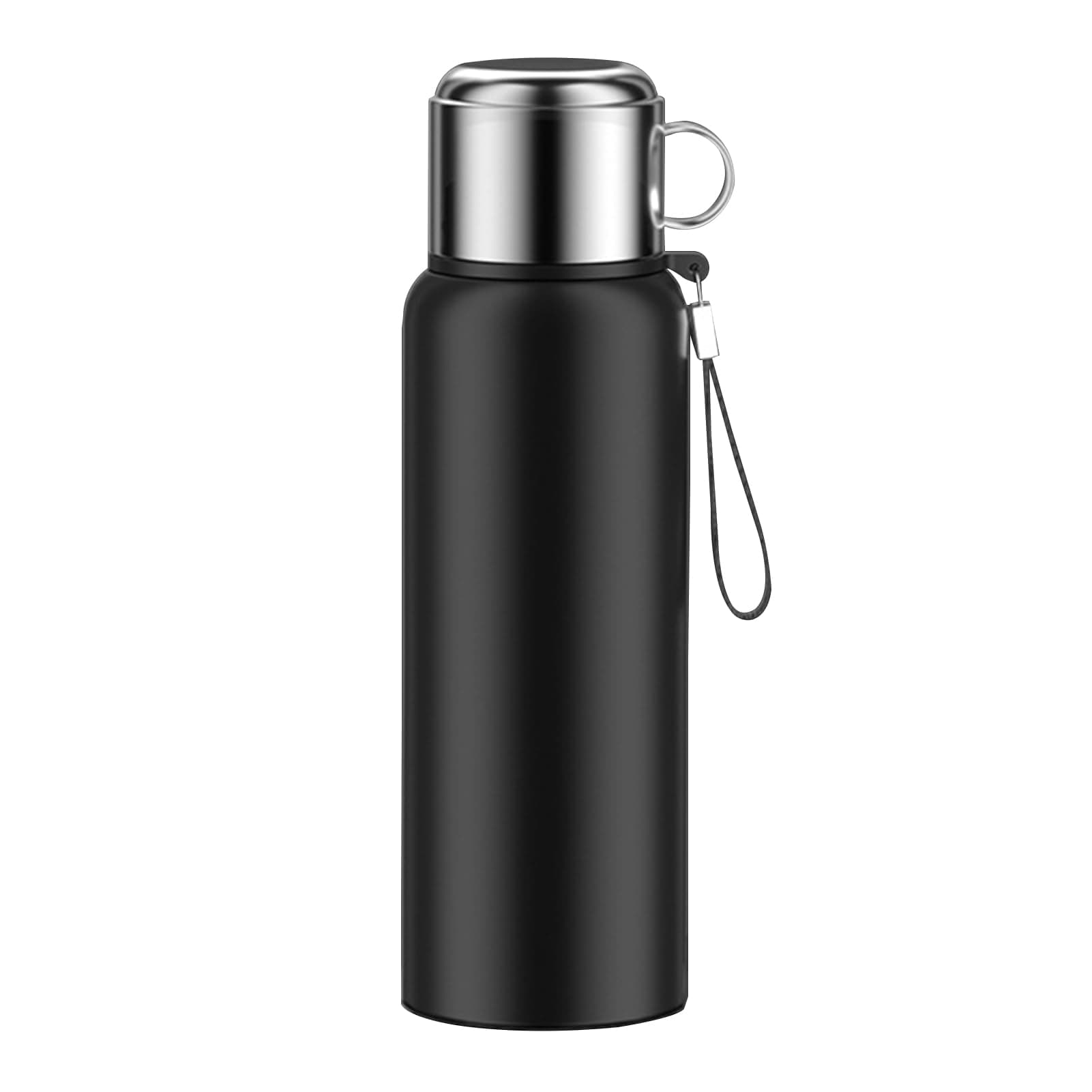 Insulation Cup, 600/800/1000/1200/1500MLStainless Steel Vacuum Flask with Temperature Display Portable Hot And Cold Water Bottle Black 1500ML