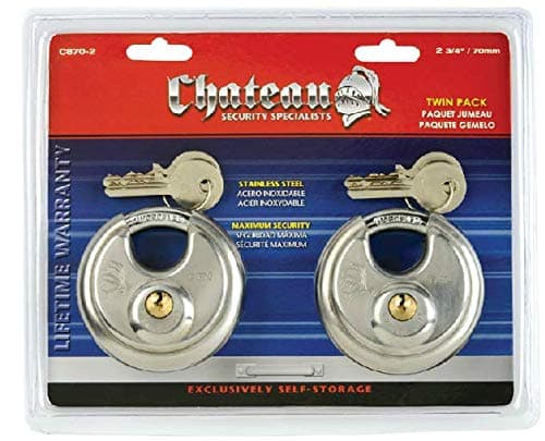 Chalet Twin Pack Disc Locks - Keyed The Same with 4 Keys 2.75-inches