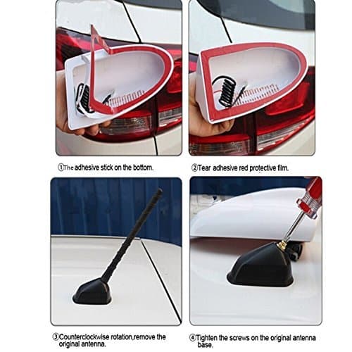 Possbay Car Roof Antenna Shark Fin Style Radio Signal AM FM Aerials for Ford VW BMW Peugeot (carbon fiber black)