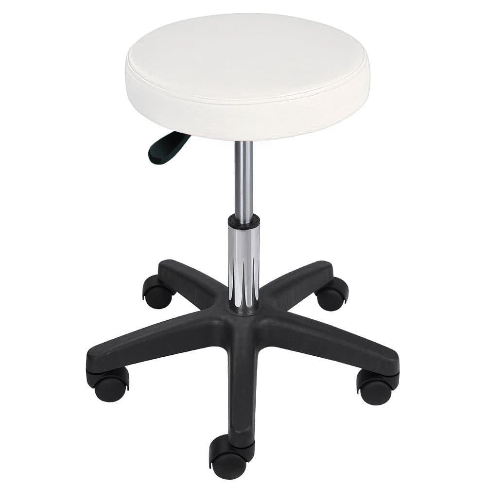 Ergonomic Health and Fitness Rolling Adjustable Medical/Massage Stool with Removable Backrest, Black