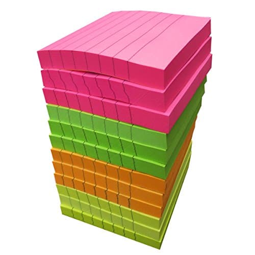 Sticky Notes Lined 12 Pads (4 Colors)
