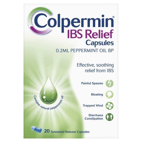 Peppermint Oil Capsules 100 Capsules for Irritable Bowel Syndrome by Colpermin